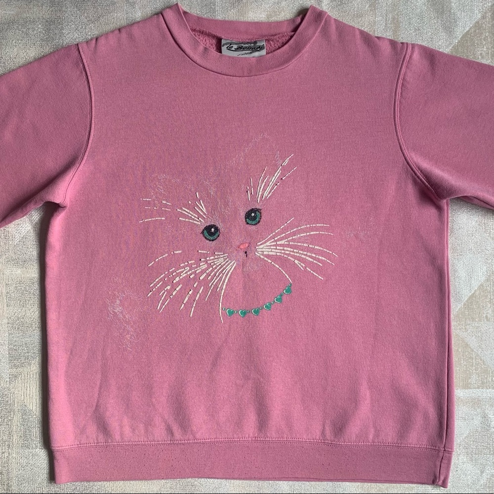 Vintage Pink Cat Sweatshirt